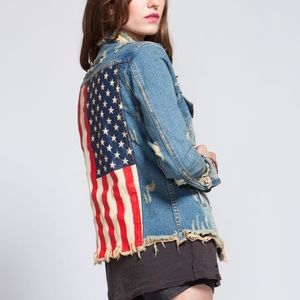 UNIF American distressed denim jacket dolls kill
